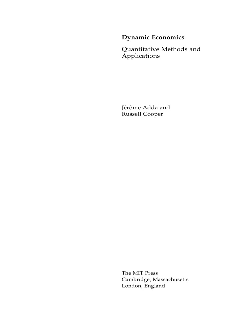 adda cooper dynamic economics